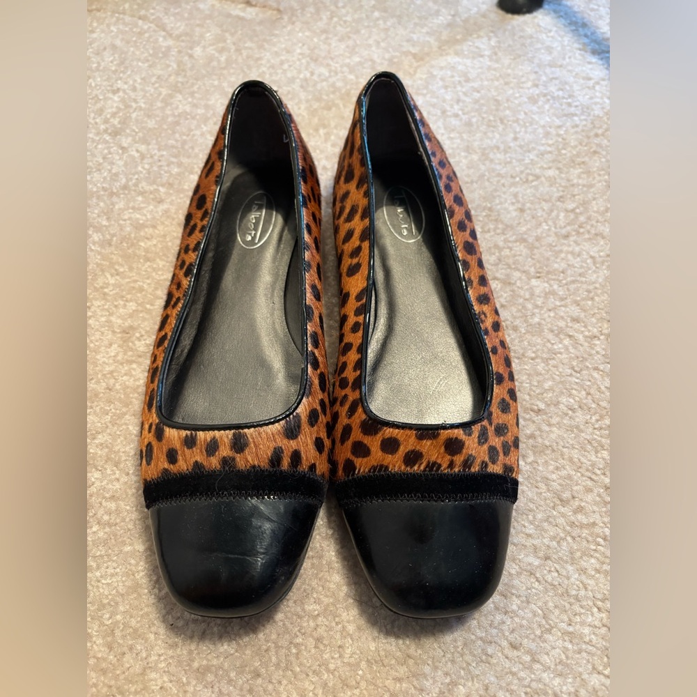 Talbots Leopard Print Flats with Black Trim